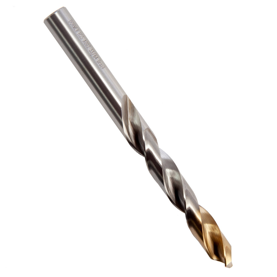 Dormer A002 HSS TiN Coated Tip Jobber Drill Bit 33/64in