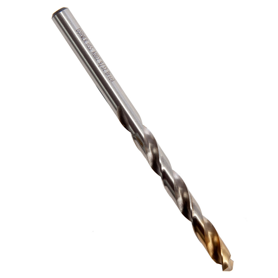 Dormer A002 HSS TiN Coated Tip Jobber Drill Bits 9/32in (Box Of 10)