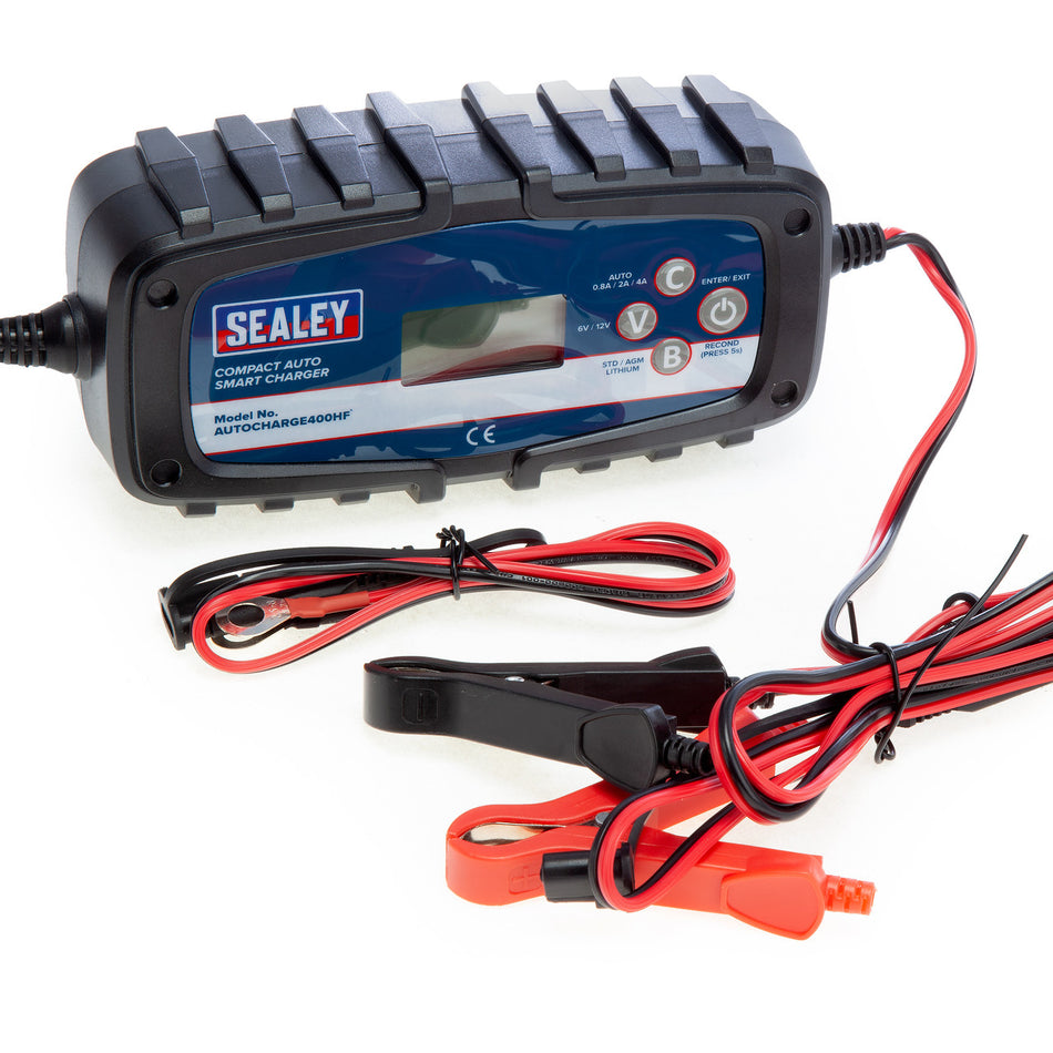 Sealey AUTOCHARGE400HF 4A 9-Cycle 6/12V Compact Smart Charger & Maintainer