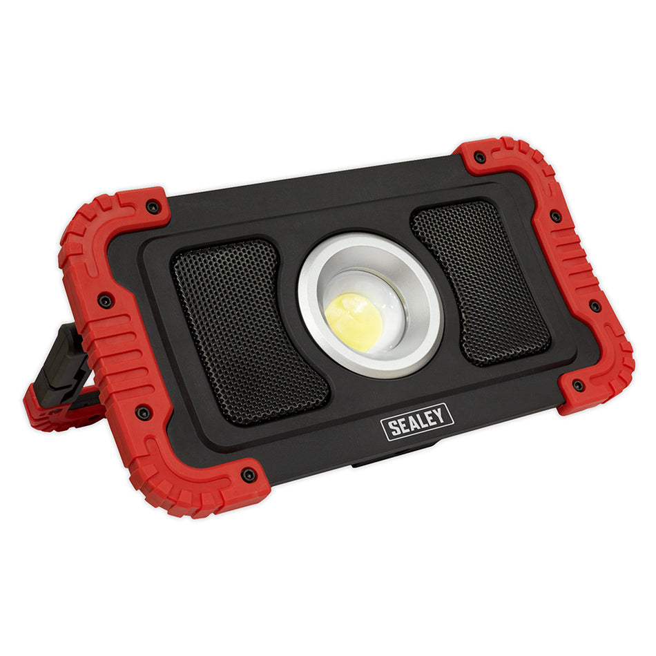 Sealey LED100WS 20W COB LED Rechargeable Floodlight with Wireless Speakers & Power Bank