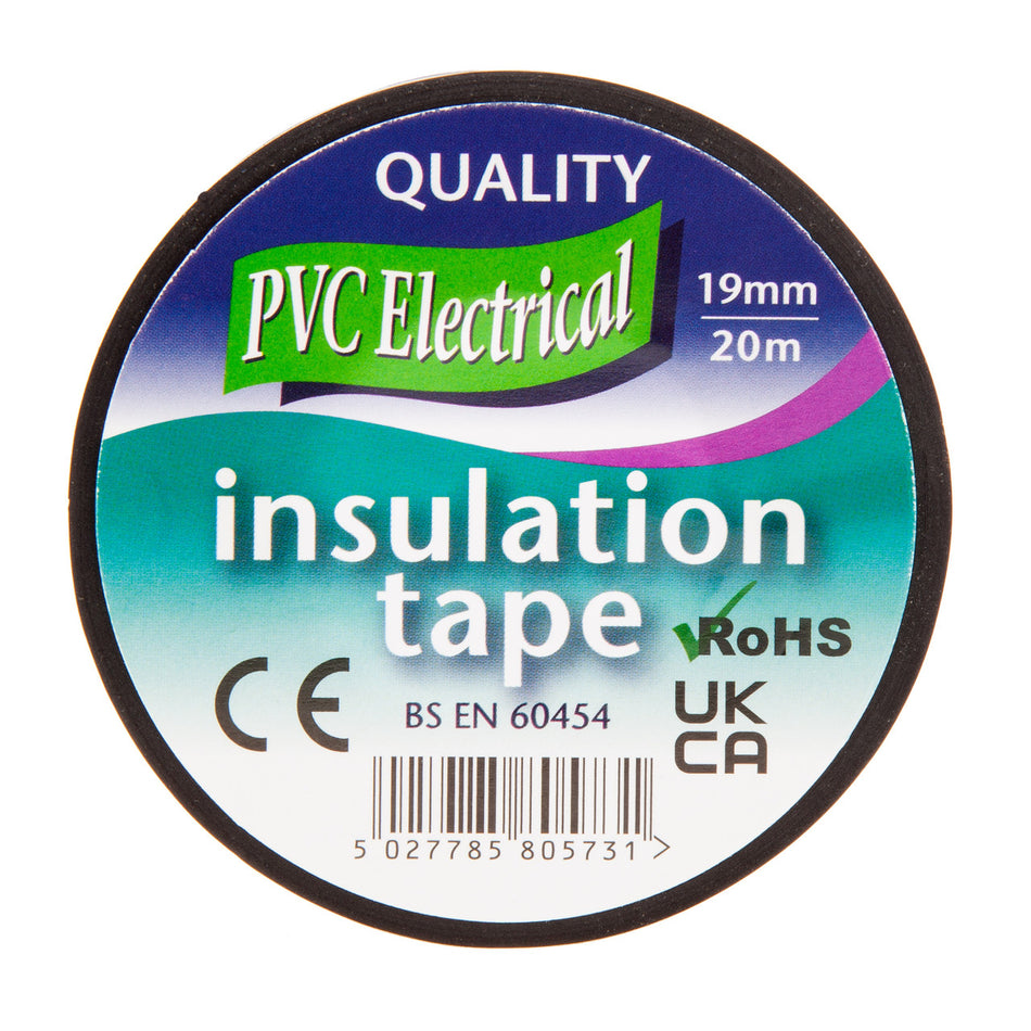 Ultratape 00351920BK PVC Electrical Insulation Tape Black 19mm x 20m