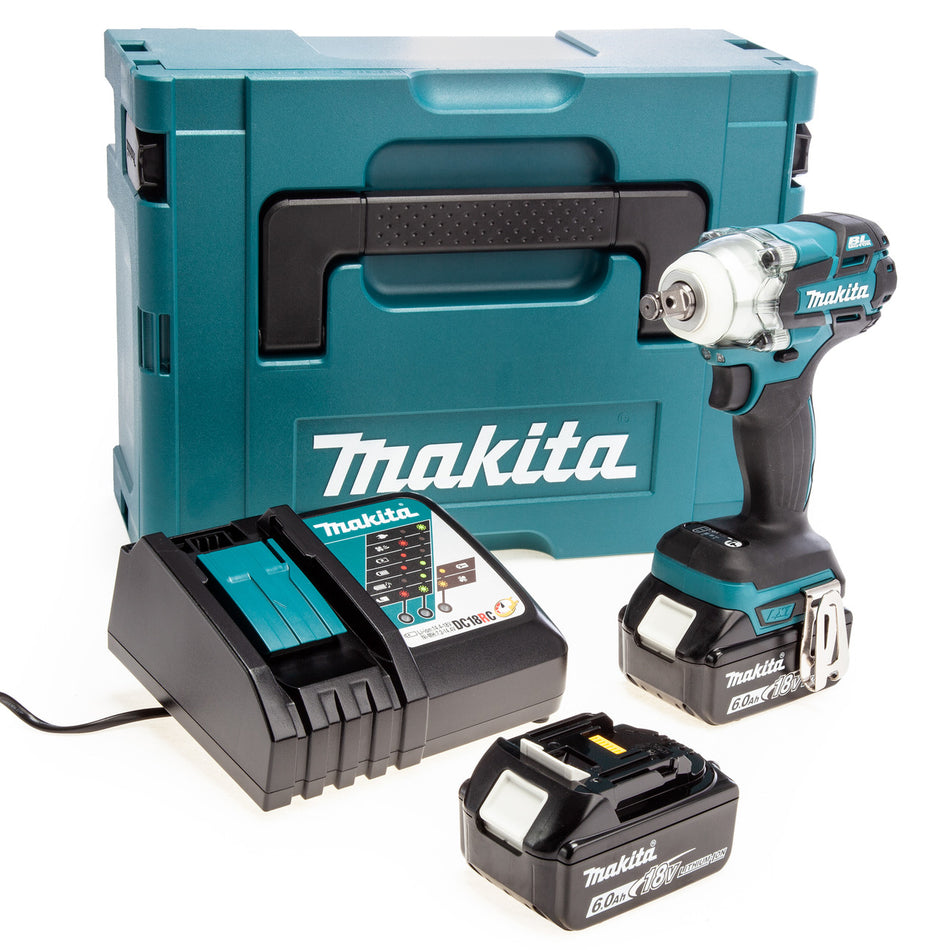 Makita DTW285RGJ 18V LXT Brushless Impact Wrench 1/2in (2 x 6.0Ah Batteries) in MakPac Case