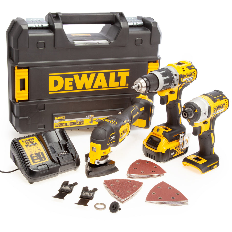 Dewalt 18V XR DCD796P1, DCF887N, DCS355N Triple Pack (1 x 5.0Ah Battery) in TSAK Box