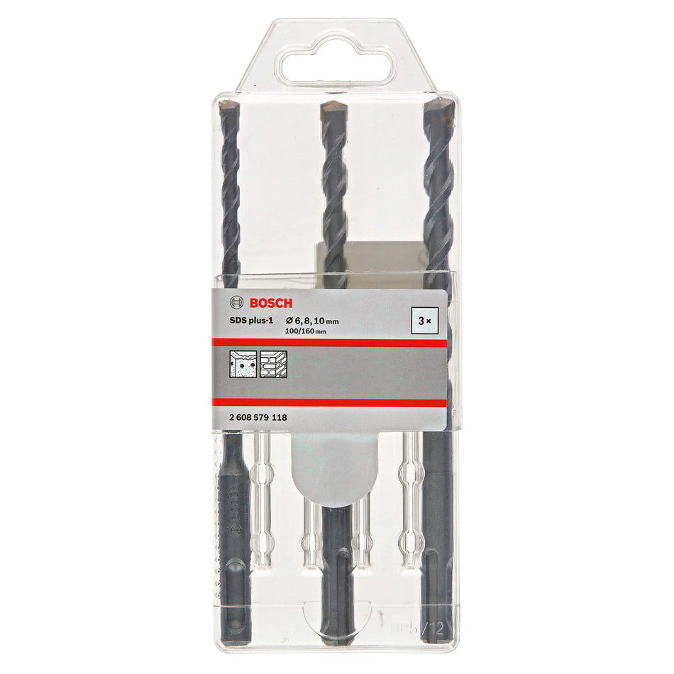 Bosch 2608579118 SDS Plus-1 Drill Bits for Concrete (Pack Of 3)