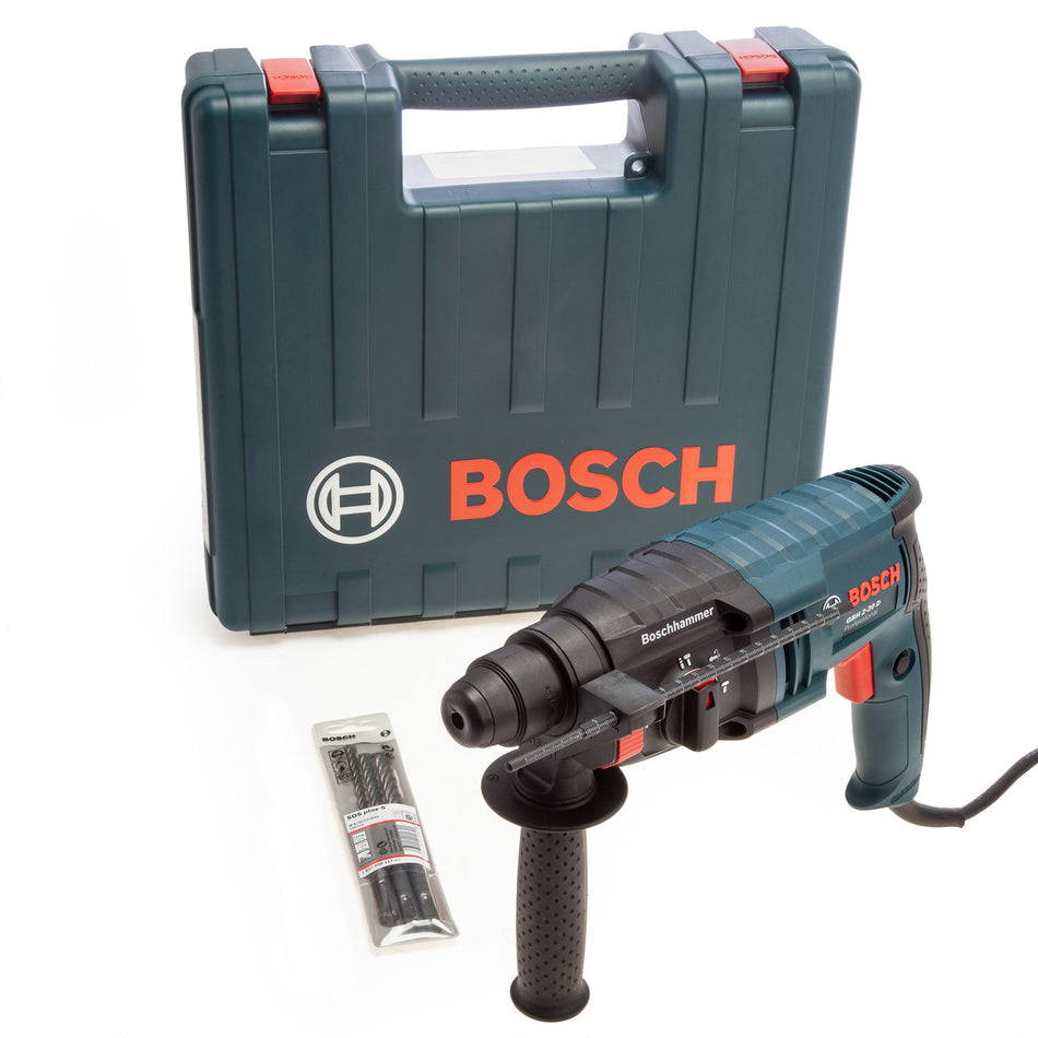 Bosch GBH220D SDS+ Rotary Hammer 2kg in Case with 3 Drills (240V)