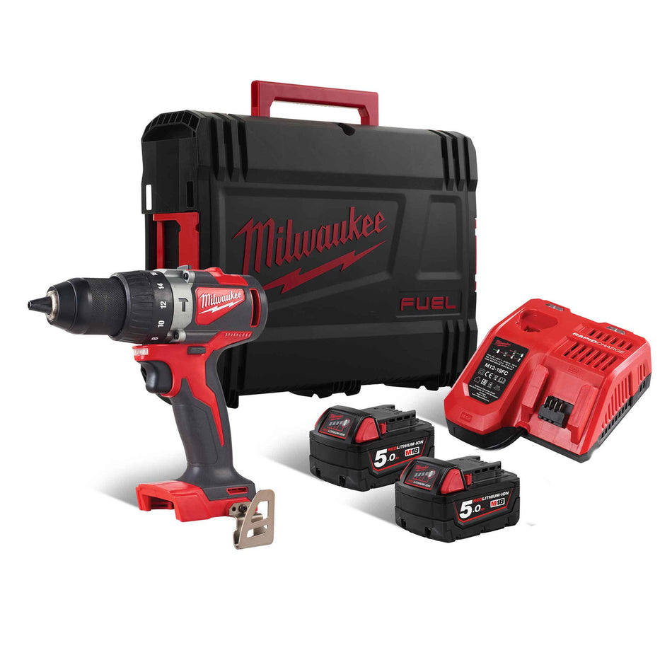 Milwaukee M18 BLPD2 Brushless Combi Drill (2 x 5.0Ah Batteries)