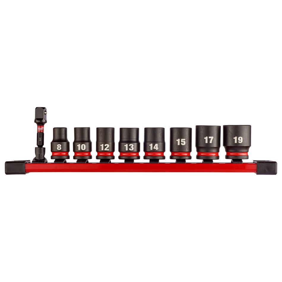 Milwaukee 4932480454 3/8" Shockwave Standard Socket Set (9 Piece)