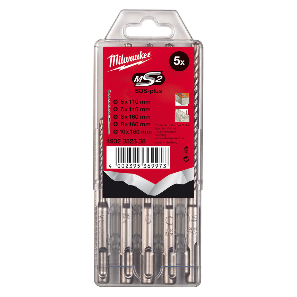 Milwaukee 4932352338 SDS Plus Masonry Drill Bits (Pack Of 5)