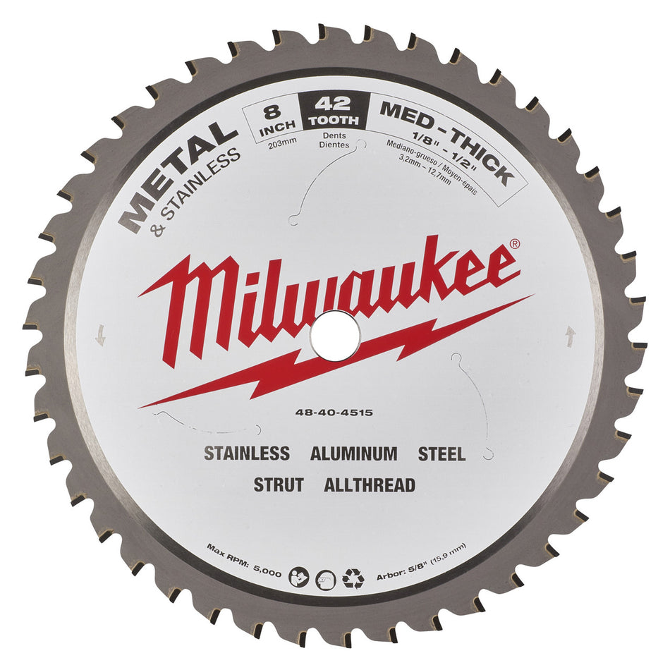 Milwaukee 48404515 Circular Saw Blade for Metal 203 x 15.87mm x 42T