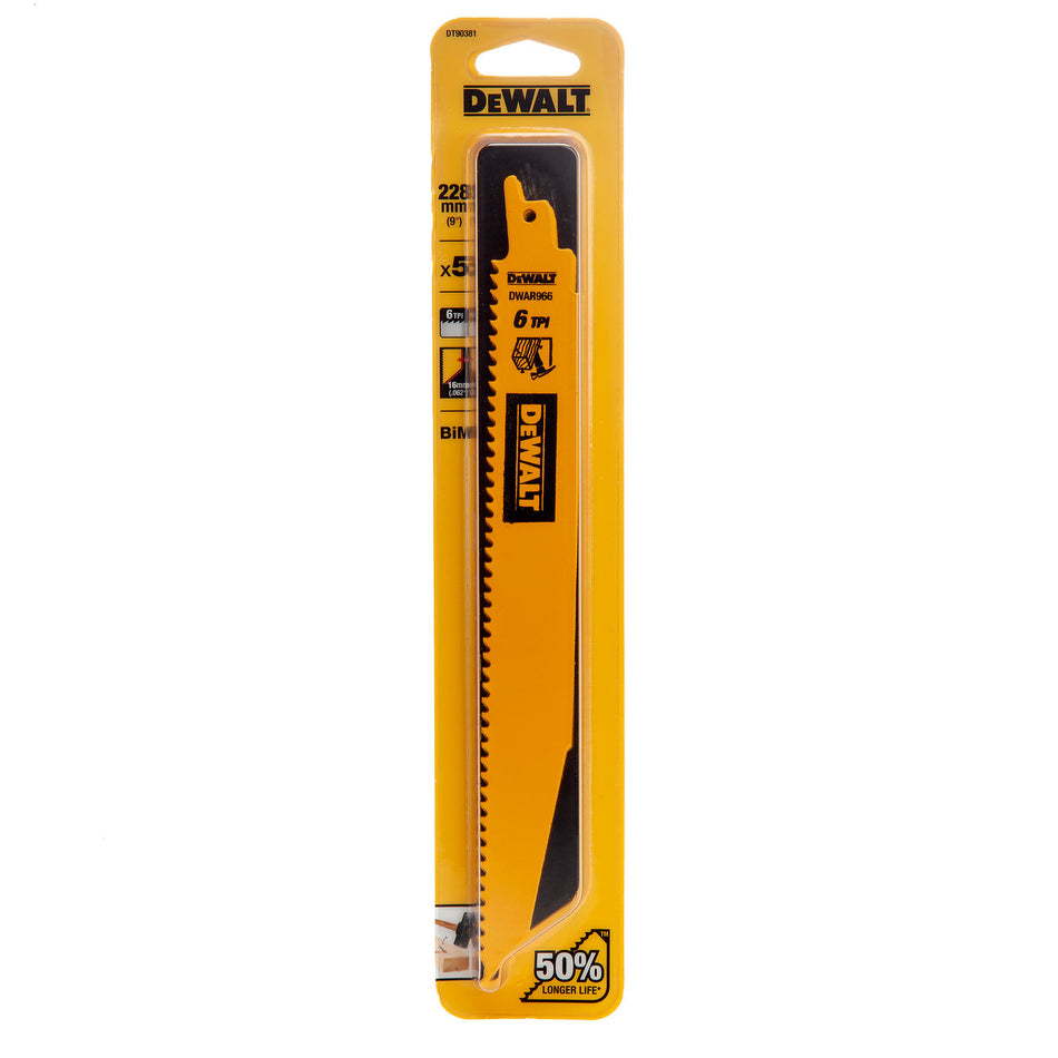 Dewalt DT90381 BIM Reciprocating Saw Blades for Wood Demolition 228mm (Pack Of 5)