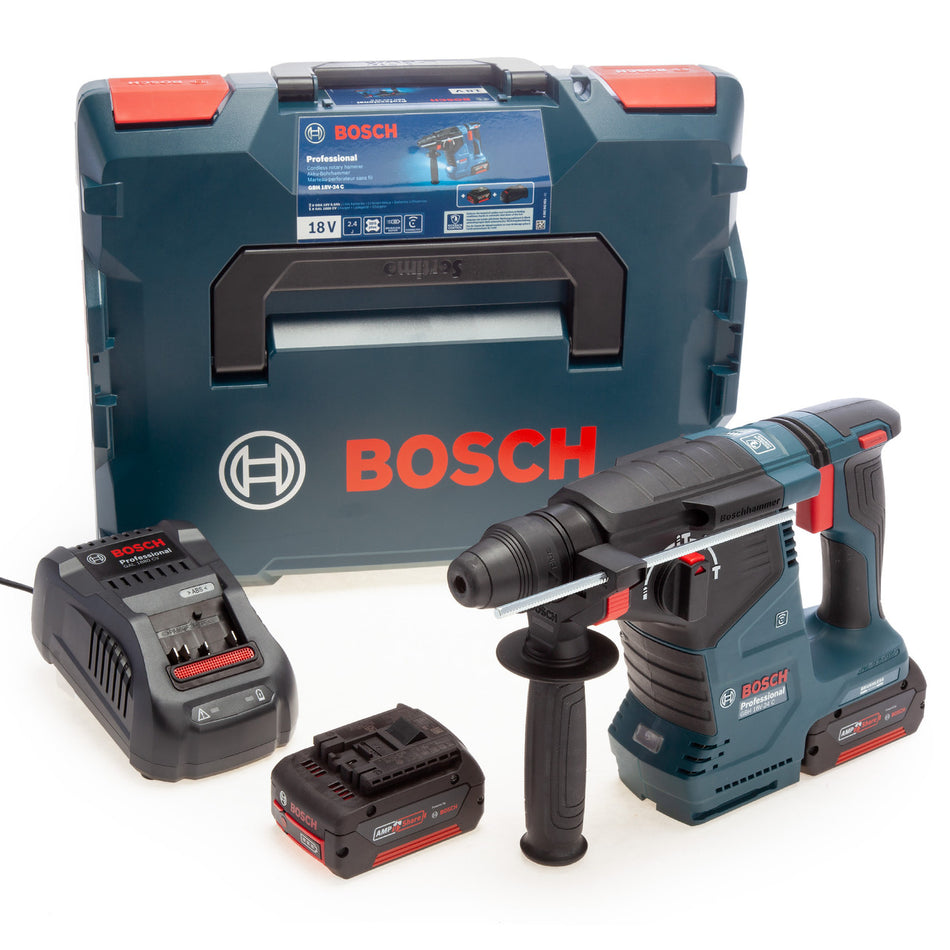 Bosch GBH 18V-24 C Brushless SDS Plus Rotary Hammer Drill (2 x 5.0Ah Batteries)