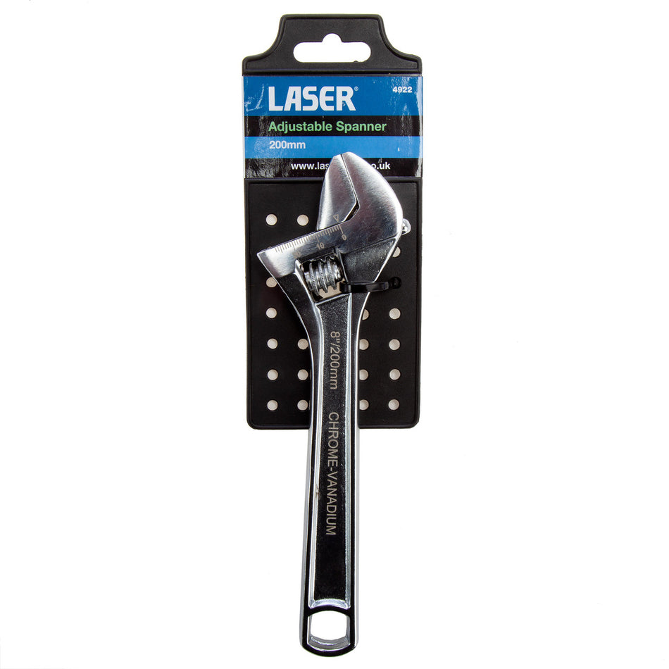 Laser 4922 Adjustable Wrench 8in/200mm - 25mm Jaw Capacity