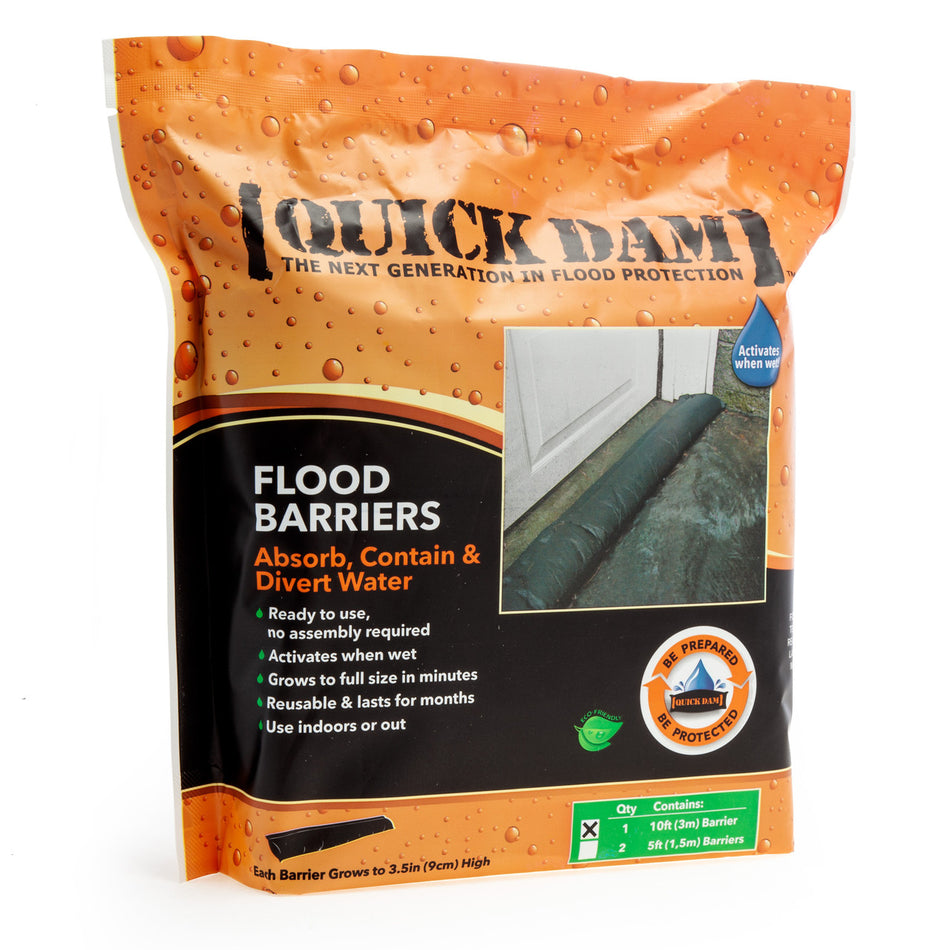 Quick Dam QD610-1 Water Activated Flood Barrier 3m/10ft (Single)