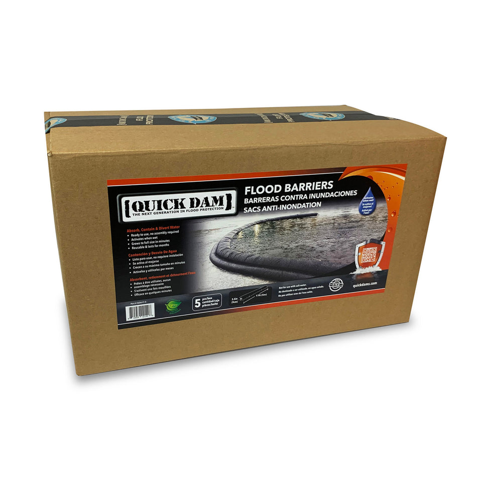 Quick Dam QD617-5 Water Activated Flood Barriers 5m/17ft (Pack of 5)