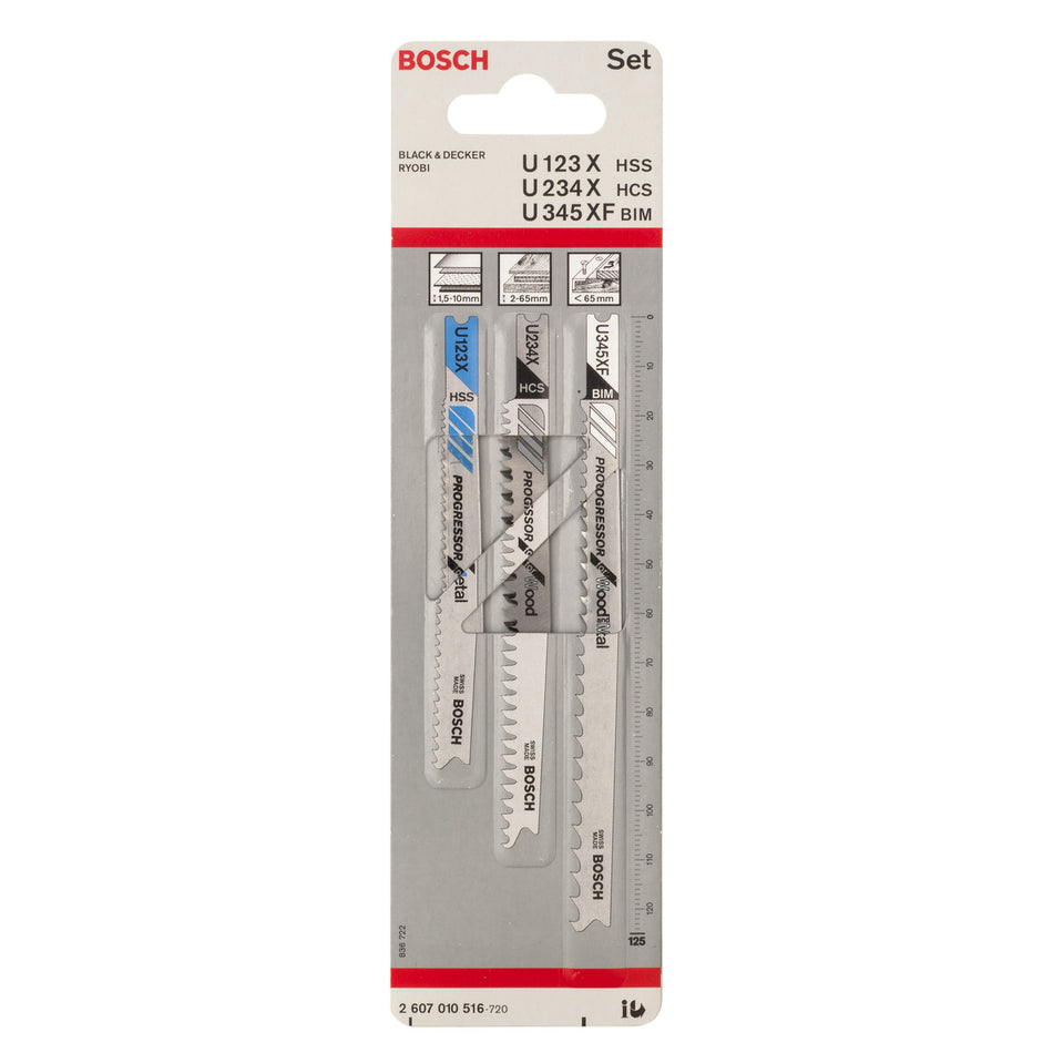 Bosch 2607010516 Progressor Jigsaw Blades for Wood & Metal (3 Pack)