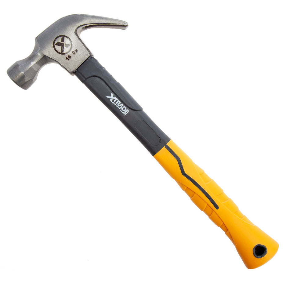 XTrade X0900086 Claw Hammer with Fibreglass Handle 16oz