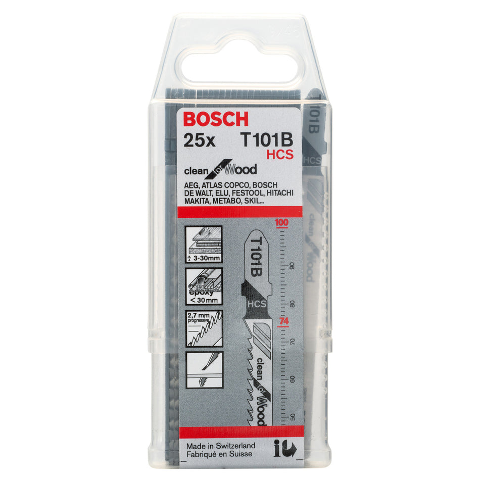 Bosch T101B Clean for Wood Jigsaw Blades (25 Pack)