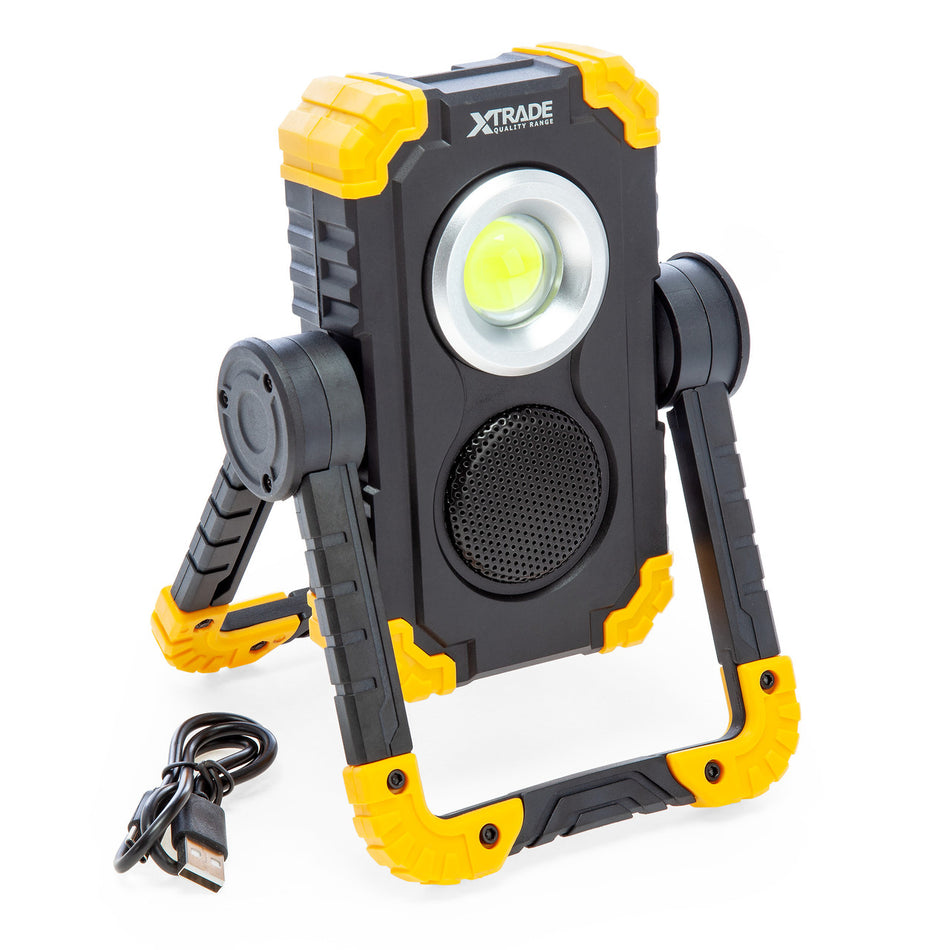 XTrade X1400002 3-in-1 Work Light, Bluetooth Speaker & Power Bank 800 Lumens