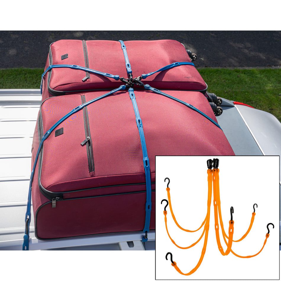 The Perfect Bungee FW36-6NG Adjustable 6-Strap Flex-Web Bungee in Orange (up to 3.65m x 3.65m)