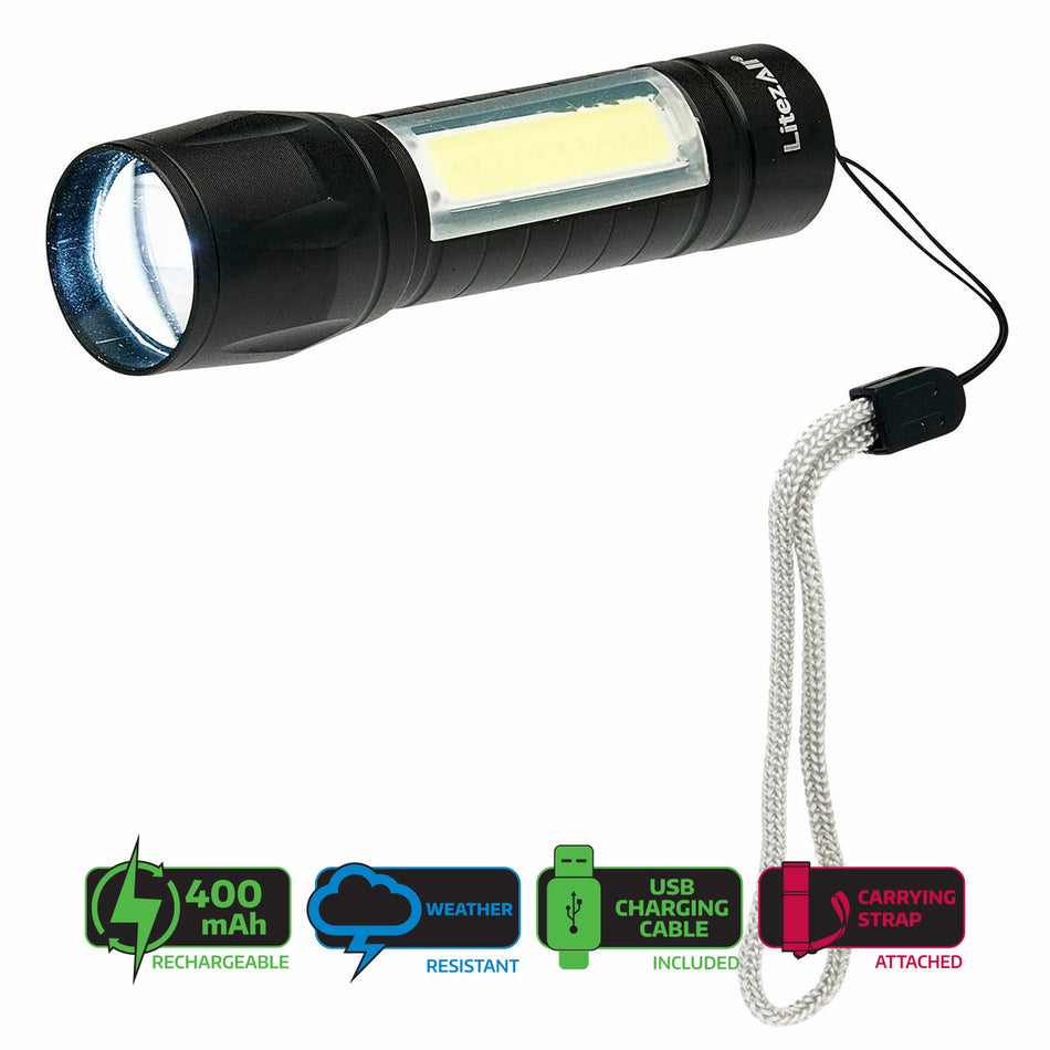 LitezAll 24556 Mini Rechargeable Torch and Task Light 120 Lumens