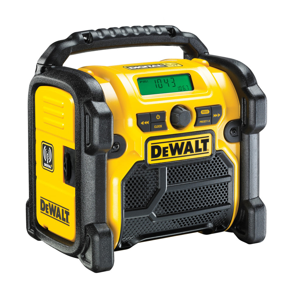 Dewalt DCR020 XR Compact Digital DAB Radio (10.8V,14.4V,18V Compatible) Body Only