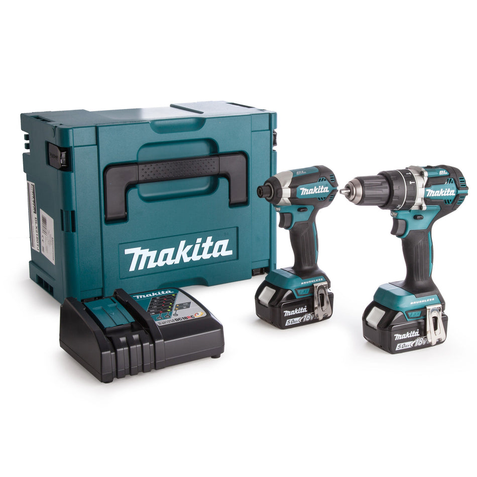 Makita DLX2180TJ 18V LXT Combi Drill & Impact Driver Twin Pack (2 x 5.0Ah Batteries)