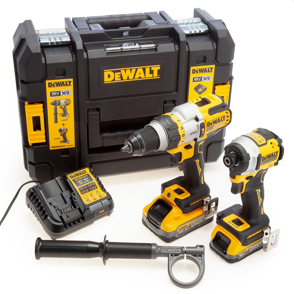 Dewalt DCK2052H1E1T 18V XR Combi Drill & Impact Driver Twin Pack (2 x Powerstack Batteries)