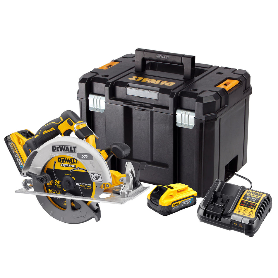 Dewalt DCS573H2T 18V XR 190mm Brushless Circular Saw (2 x 5.0Ah Powerstack Batteries)