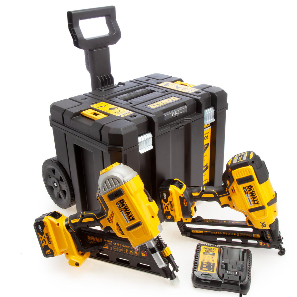 Dewalt DCK264P2T 18V XR Framing & Finishing Nailer (2 x 5.0Ah Batteries) in TSTAK Rolling Case