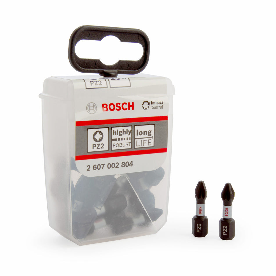Bosch 2607002804 Pozi 2 Impact Control Screwdriver Bits (Pack Of 25)