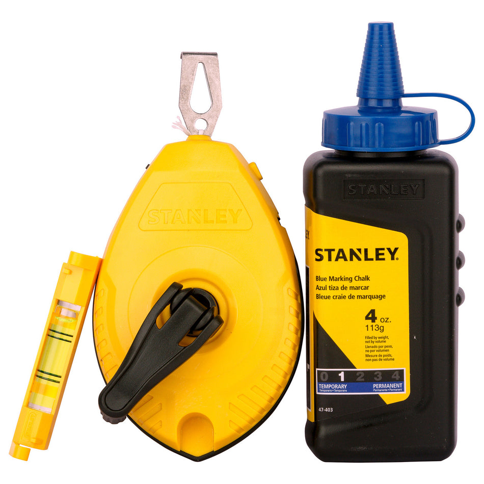 Stanley 0-47-443 Chalk Line & Blue Builders Chalk 30m