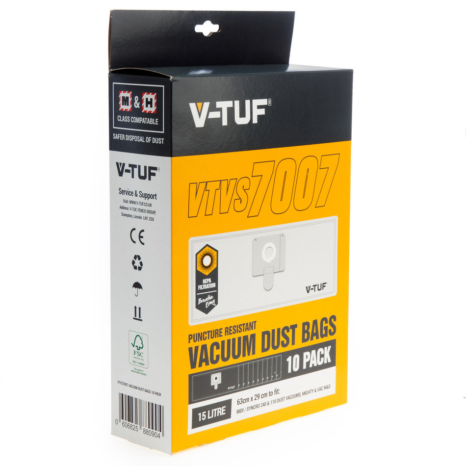 V-TUF VTVS7007 Dust Bags for M & H Class (Pack of 10)